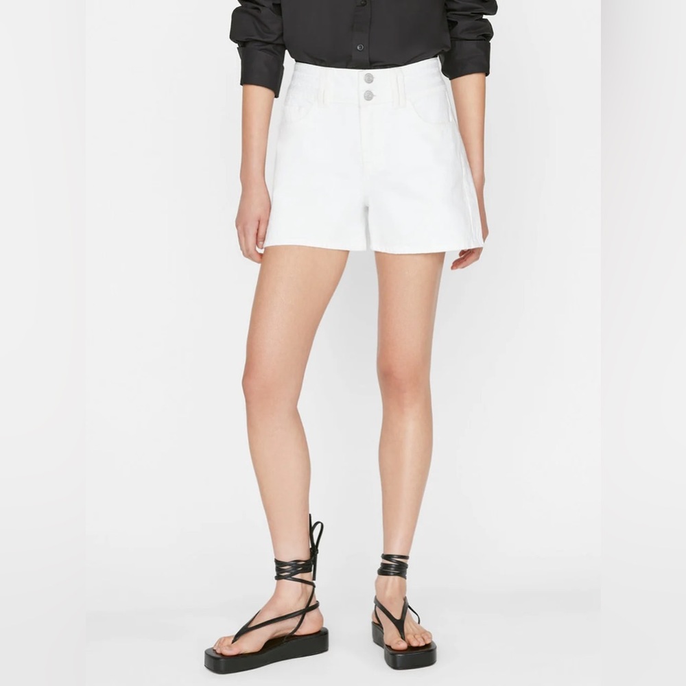 NWT Frame Denim Triple Stitch Detail Shorts White 26